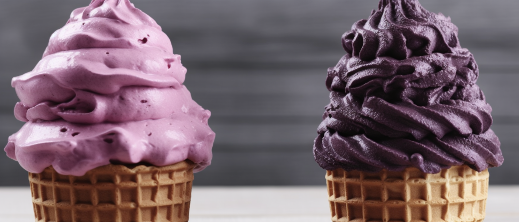 Comparing soft serve acai sorbet and Traditional Ice Cream