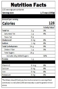 Organic Scoopable Acai Nutrition Facts