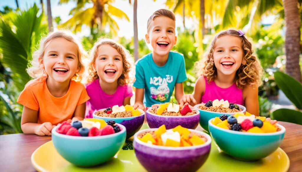 Healthy Kids Enjoying Acai